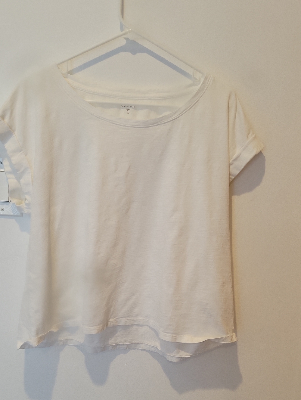 Garnet Hill  White Short Sleeve Boxy Tee